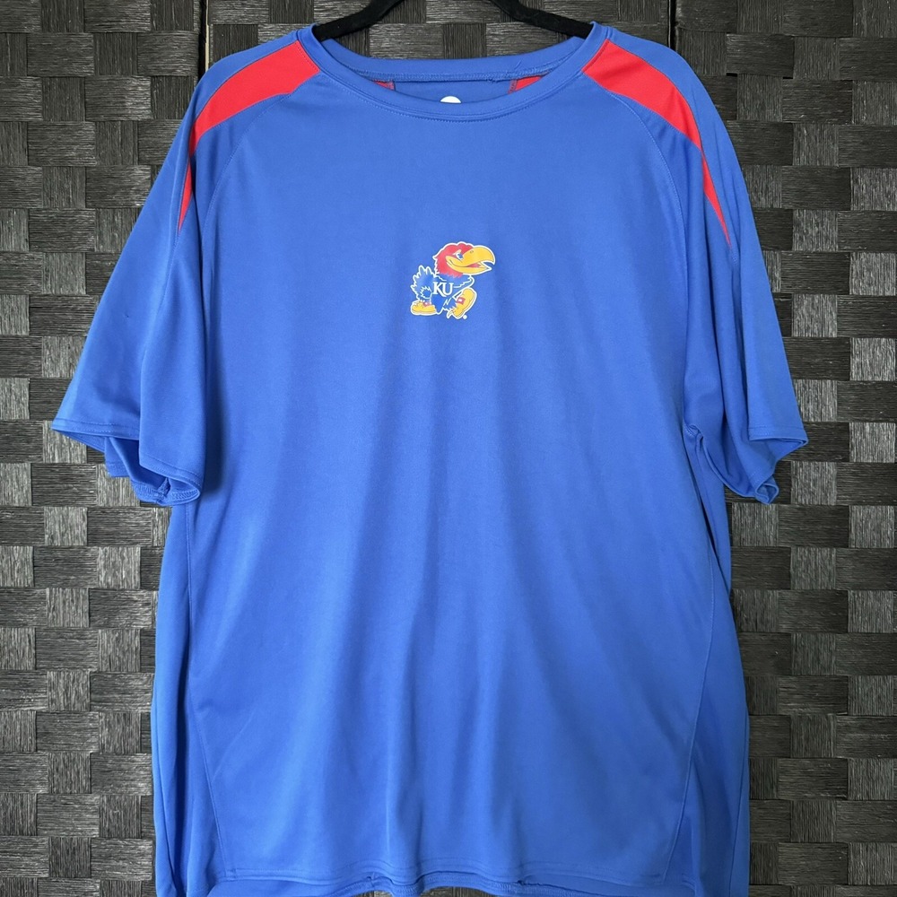 NCAA Kansas Jayhawks Short Sleeve Shirt Men's Blue Size XL